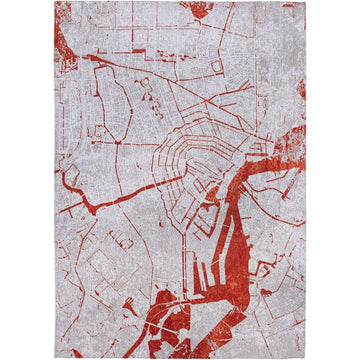 Louis De Poortere Cities Amsterdam 9323 Orange Cut Washable Polyester Flatweave Eco-Rug-Louis De Poortere-Rug Love - The Most Loved Rug Store
